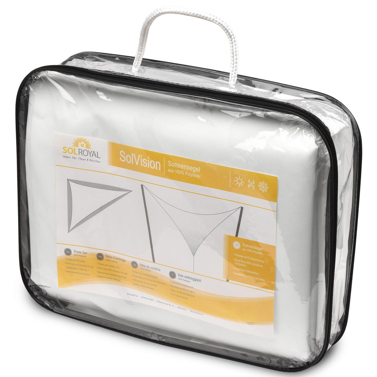 SONNENSEGEL SolVision PS9 360/360/360 cm dreieckig Weiß PE - Weiß, Kunststoff (360/360cm) - Sol Royal