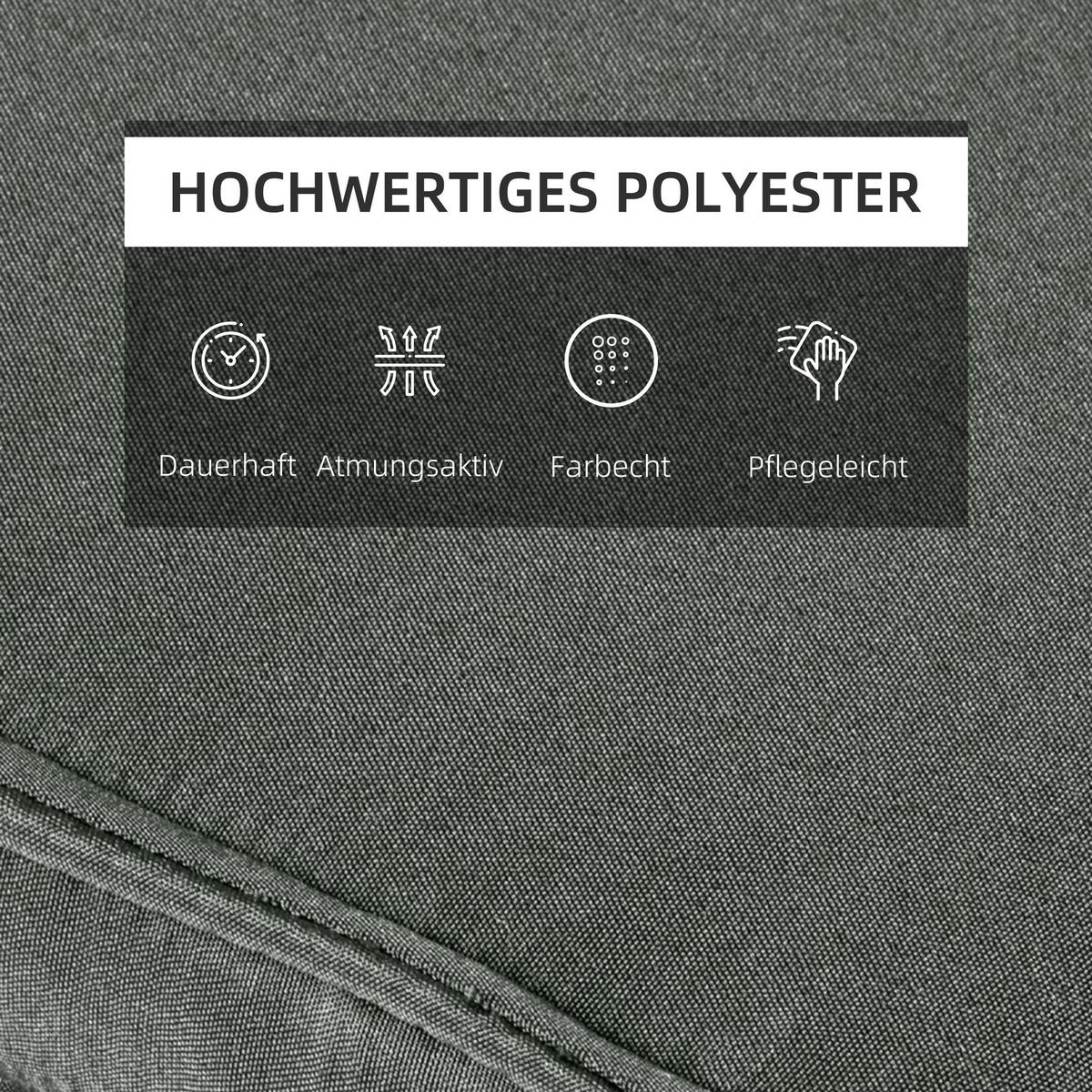 SITZKISSEN, Polyester, Baumwolle, Grau - Grau, Kunststoff (53/5/198cm) - Outsunny
