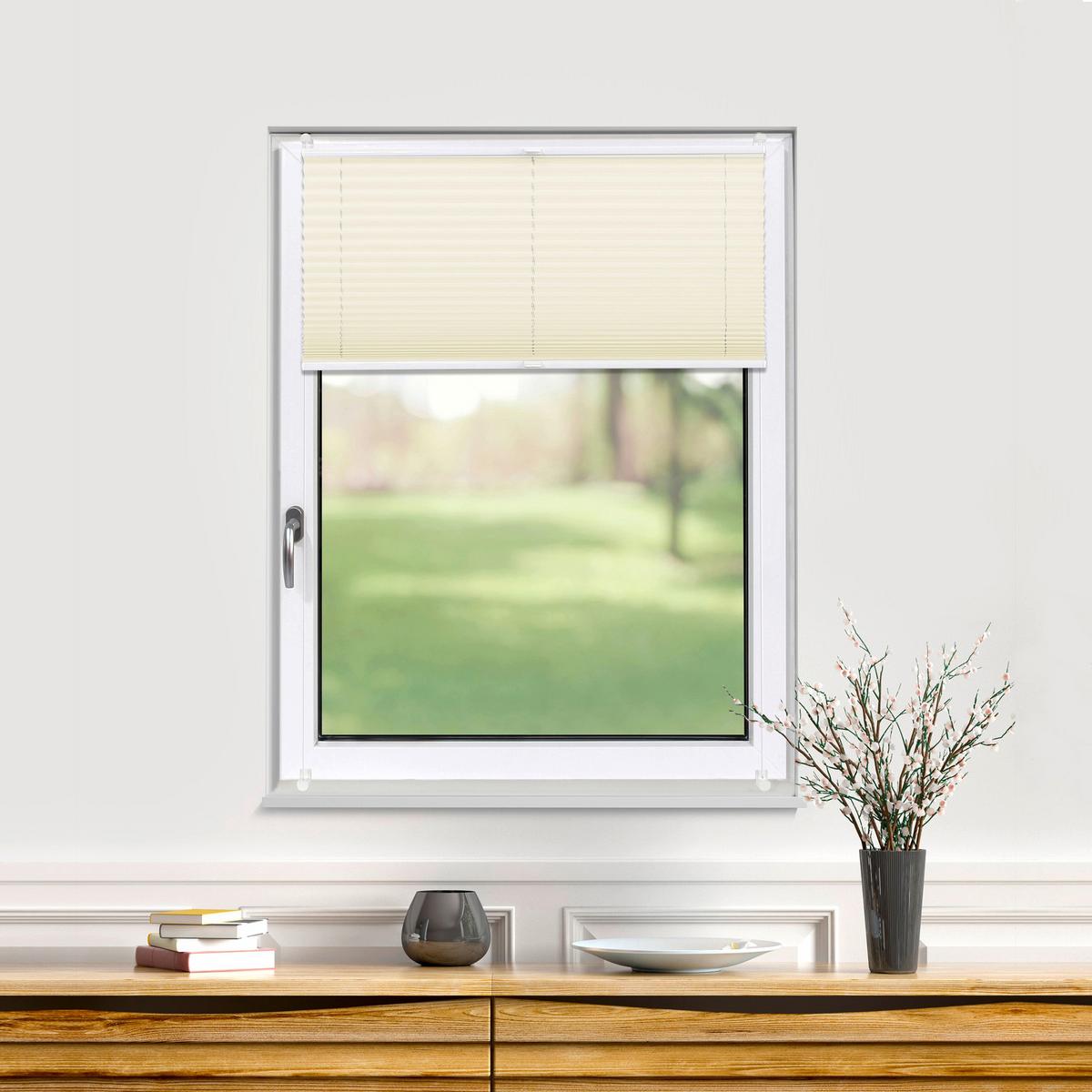 PLISSEE Thermo Basic 75 x 210cm Klemmfix ohne Bohren - Beige, Textil (75/210/210cm) - Deco-Raum