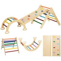 KLETTERGERÜST - Multicolor, Holzwerkstoff (64.5/59/178cm) - AIYAPLAY