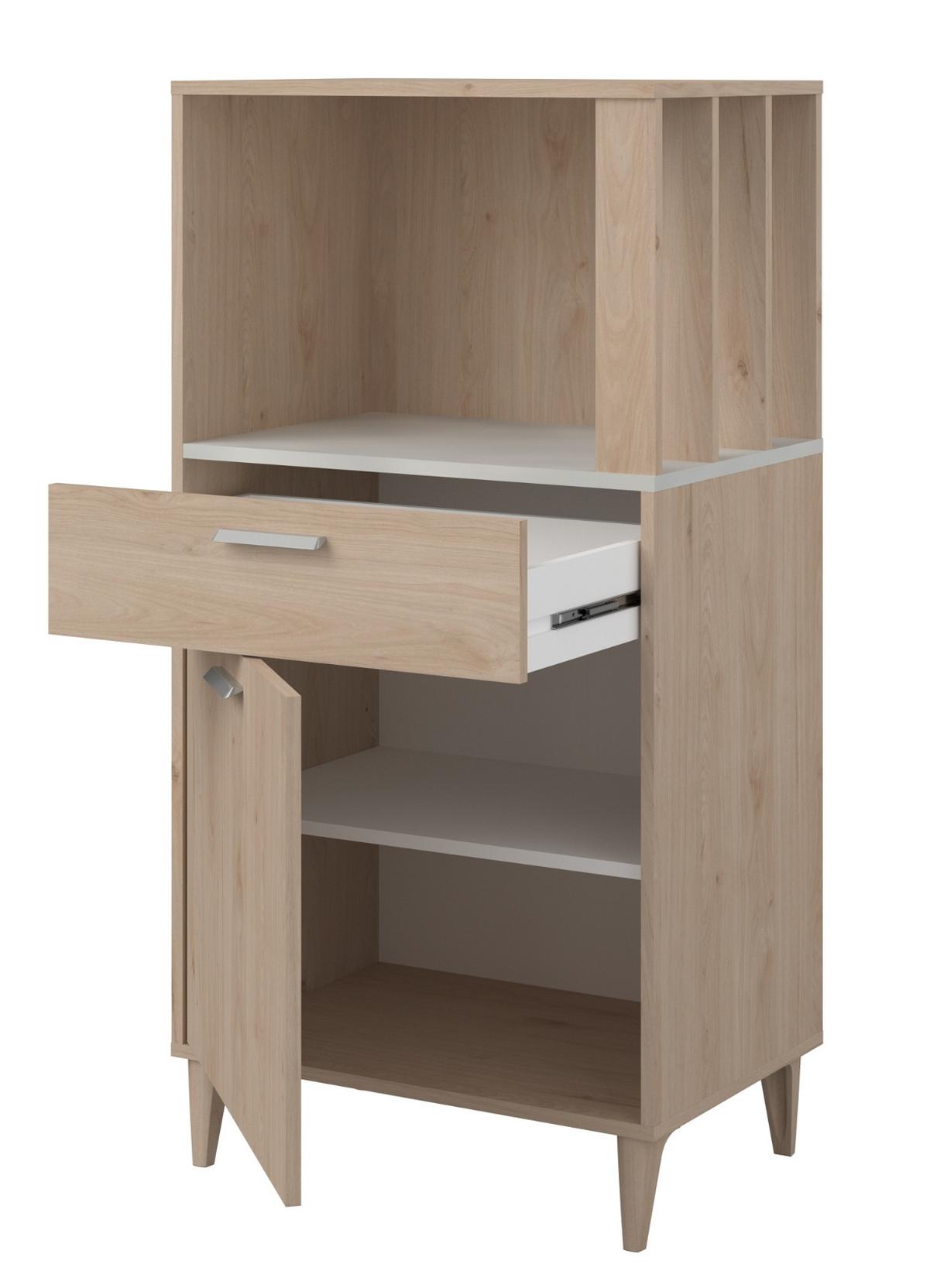 BUFFET Set 2-tlg. Eiche grau, mit Buffetschrank und Küchenschrank - Eichefarben/Grau, Holzwerkstoff (145/185/41cm) - Parisot Meuble