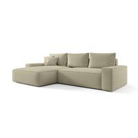 ECKSOFA Walken Mit Schlaffunktion - Hellbraun, Holzwerkstoff/Textil (280/185cm) - Fun Möbel