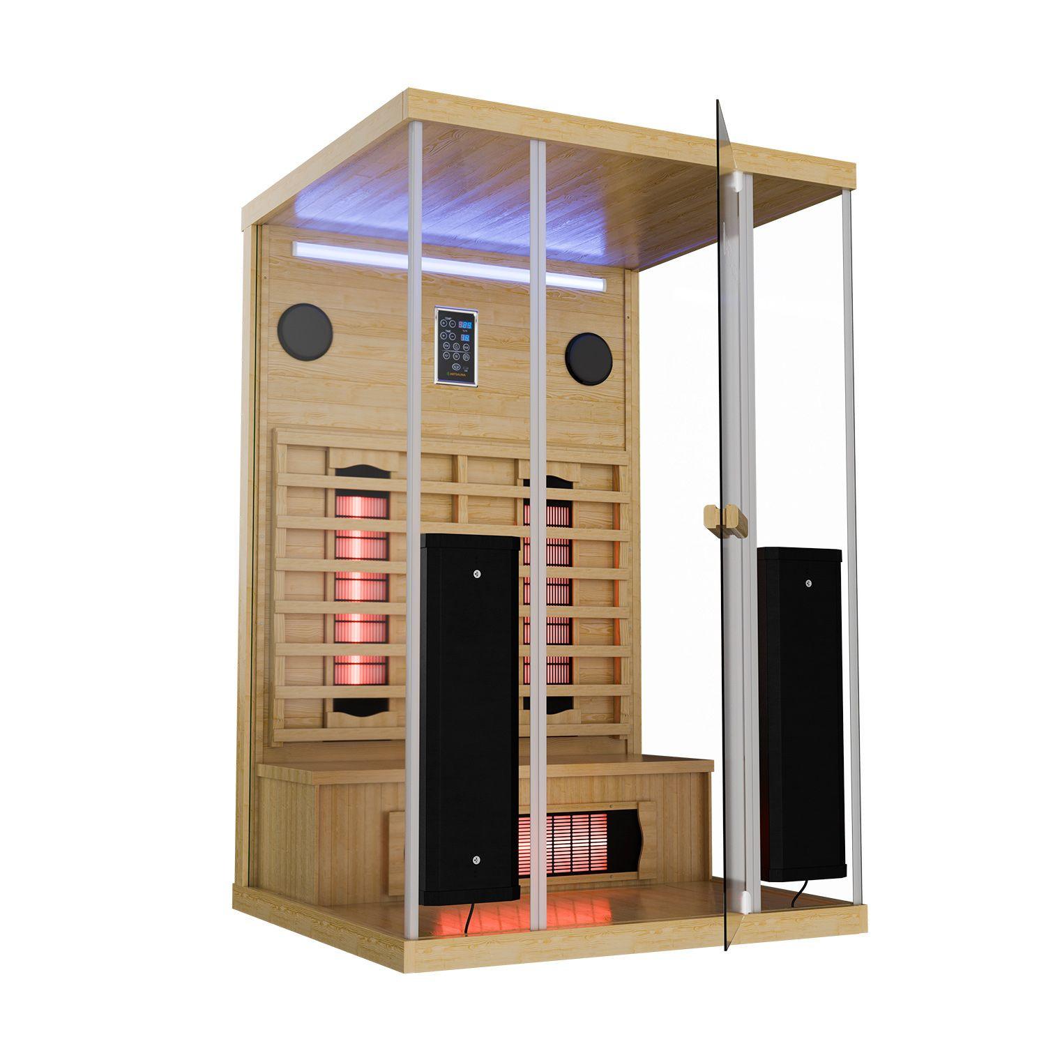 INFRAROTKABINE Göteborg mit Vollspektrumstrahlern - Naturfarben, Holz (120/190/105cm) - Artsauna