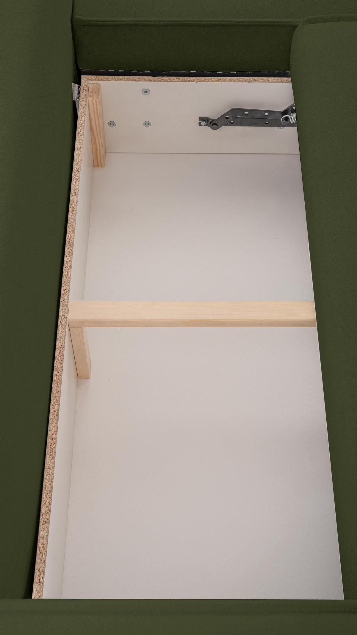 WOHNLANDSCHAFT Ablia Dunkelgrün 364/168/87 cm mit Schlaffunktion - Schwarz/Grün, Kunststoff/Textil (364/87/168cm) - AX Living