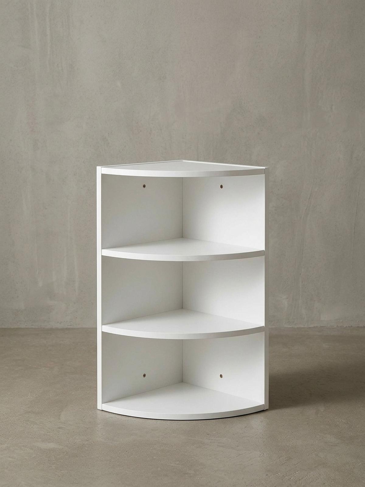 ECKREGAL NIDDA MDF Runder Front Modern, Weiß 30x30x60 cm - Weiß, Holz (30/60/30cm) - KADIMA DESIGN