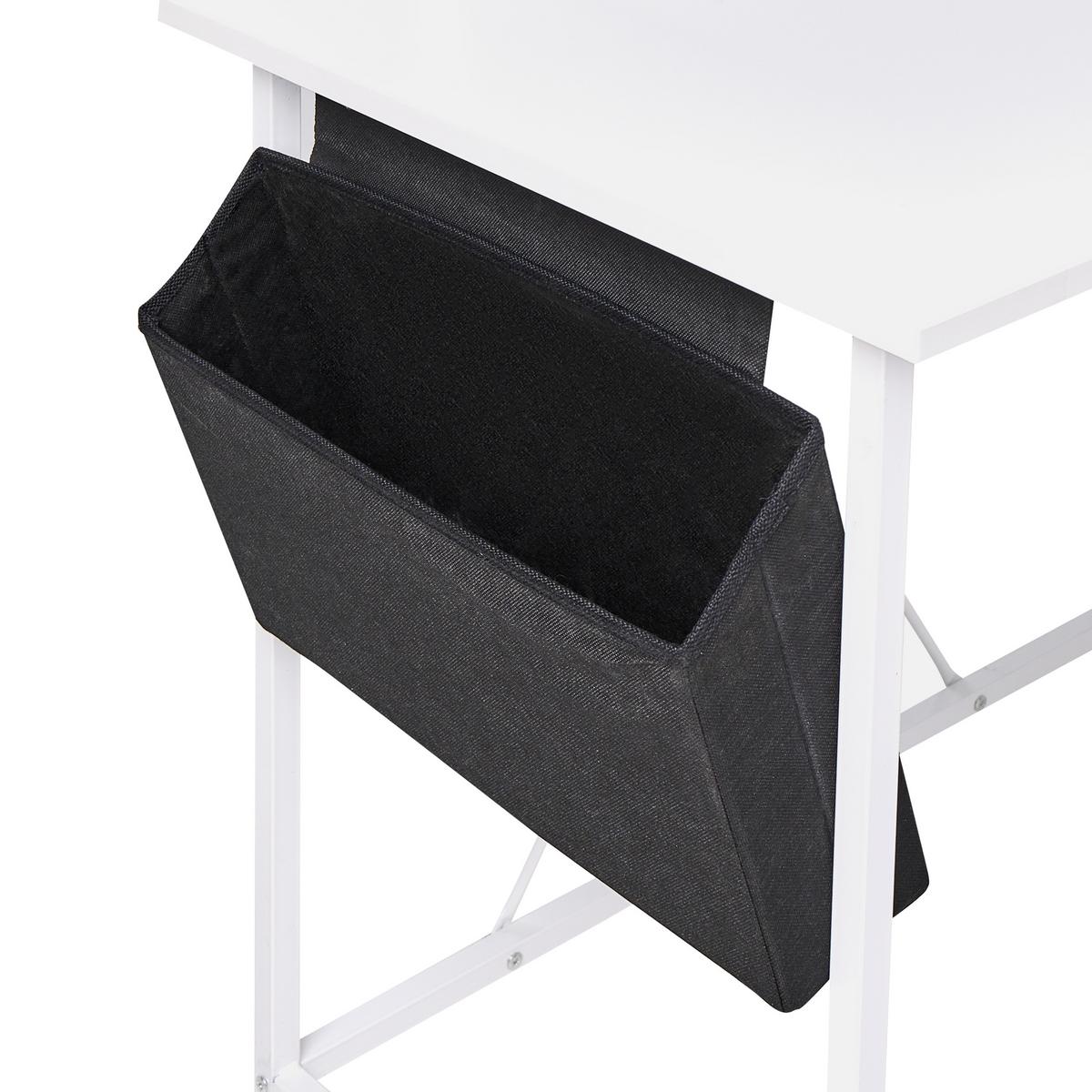 ECKSCHREIBTISCH Weiß 180/140 cm mit Stauraum Tacony - Weiß, Holzwerkstoff (140/180/94cm) - Beliani