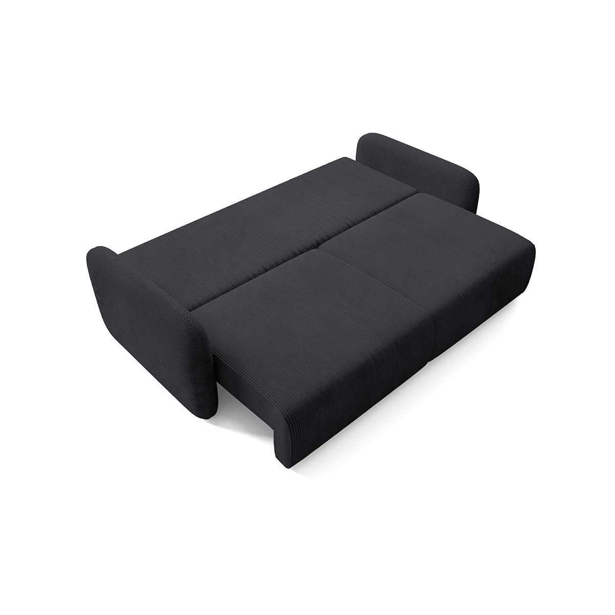 SOFA Dora 3 Sitzplätze Schwarz - Schwarz, Holz (233/92/110cm) - Petits-meubles