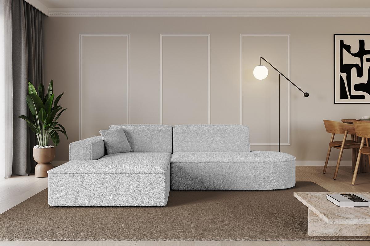ECKSOFA Ottomane Links IREA-L1-v4 - 232x165x77 cm Hellgrau - Hellgrau, Holzwerkstoff/Textil (232/165cm) - ALTDECOR
