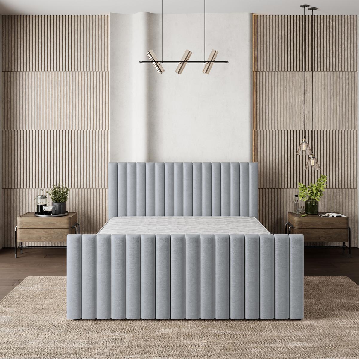 POLSTERBETT CANOVA K 120x200 cm mit Bettkästen - Hellgrau - Hellgrau, Holz/Textil - MASSENO