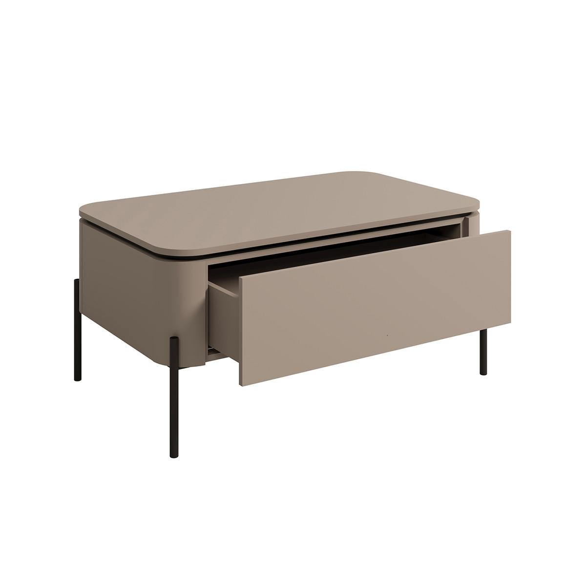 COUCHTISCH Taupe - Taupe, Holzwerkstoff (60/98/46.8cm) - Petits-meubles