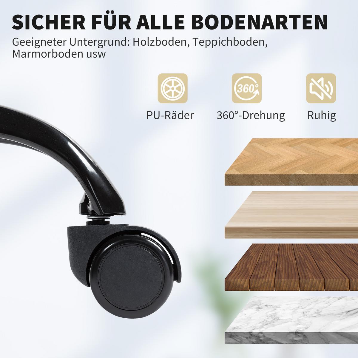 BÜROSTUHL Kunstleder Mehrschichtenplatte Braun - Schwarz/Braun, Leder/Kunststoff (65/119/67cm) - HOMCOM