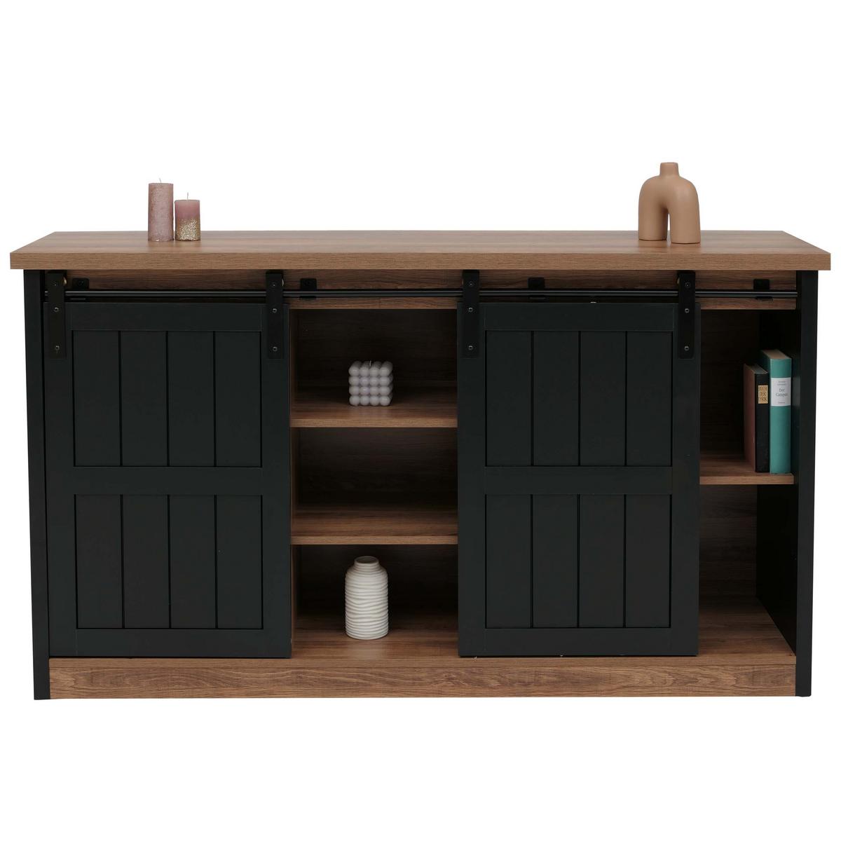 SIDEBOARD Braun, Schwarz - Schwarz/Braun, Holz (150/84/40cm) - MCW