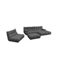 SITZGRUPPE VIVIEN 3ER SET Anthrazit Cord (1er-Set) - Anthrazit, Kunststoff/Textil (510/85/359cm) - KAWOLA