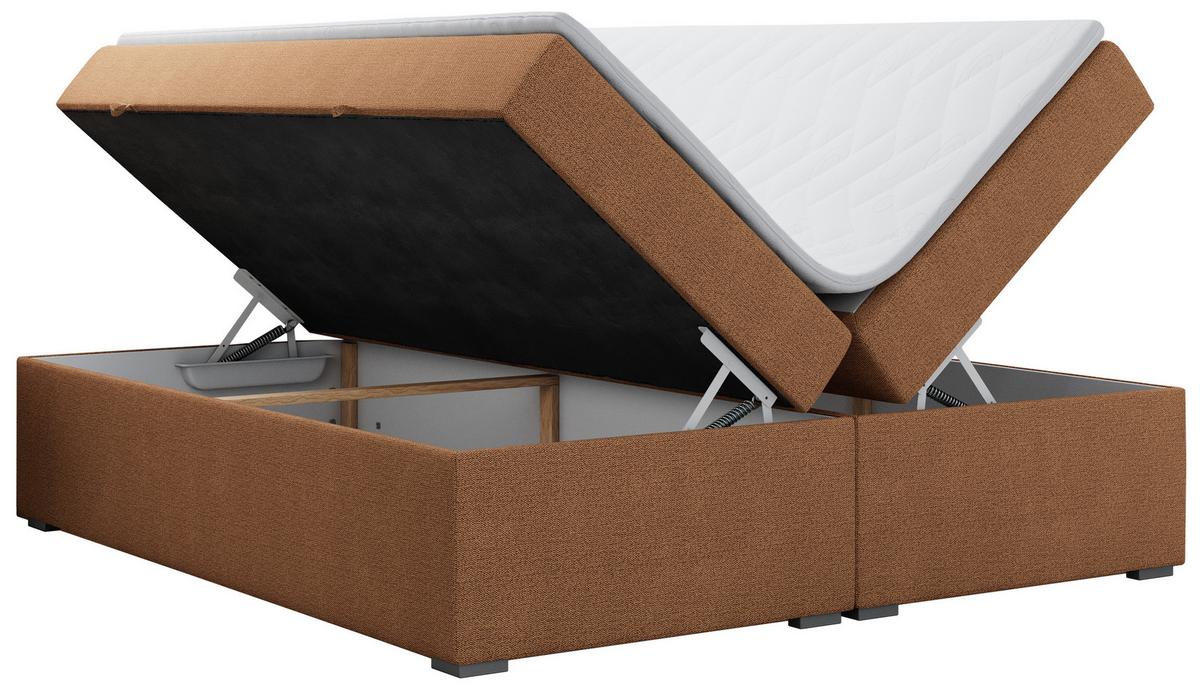 BOXBETT BESS 120/200 Orange Struktur - H3 - Orange, Holz/Textil (120/200cm) - MKS