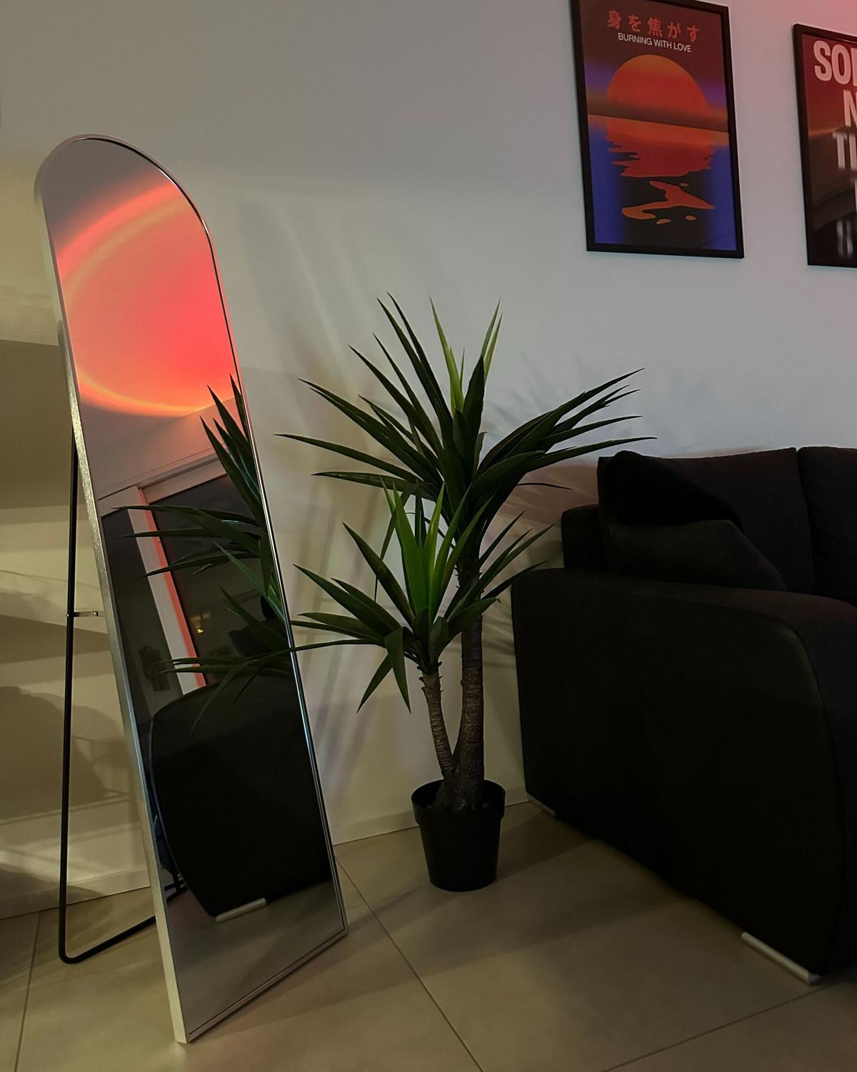 STEHSPIEGEL silber 36/150 cm Bagnolet - Silberfarben, Metall (36/150/40cm) - Beliani