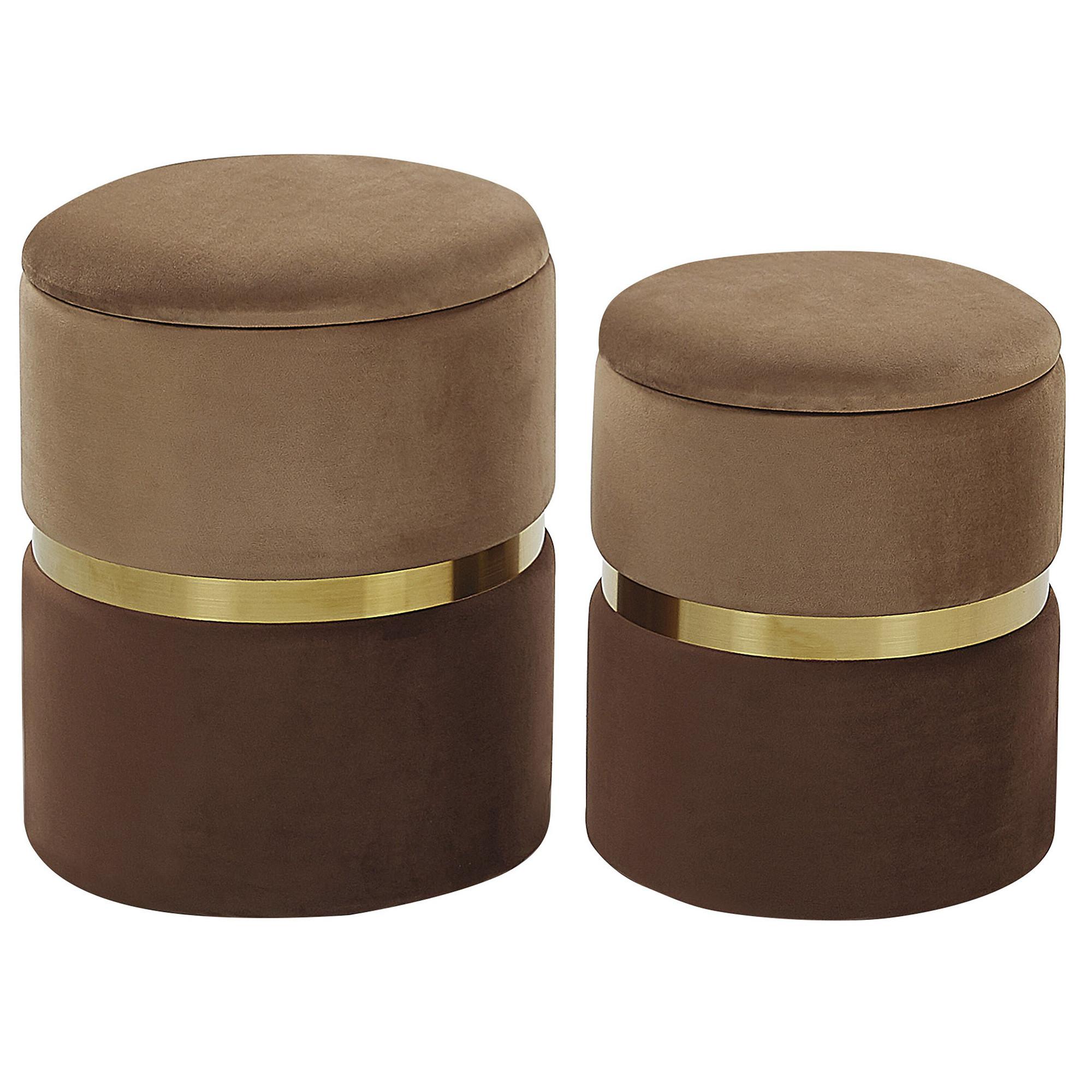 POUF Wichita 36/31/36/31/44/39 cm - Braun, Textil (31/39/31cm) - Beliani