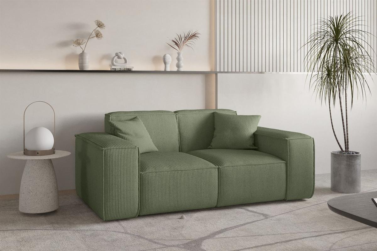 SOFA Celes Premium 2-sitzer Stoff Scala - Jadegrün, Holzwerkstoff/Textil (186/73/88cm) - Fun Möbel