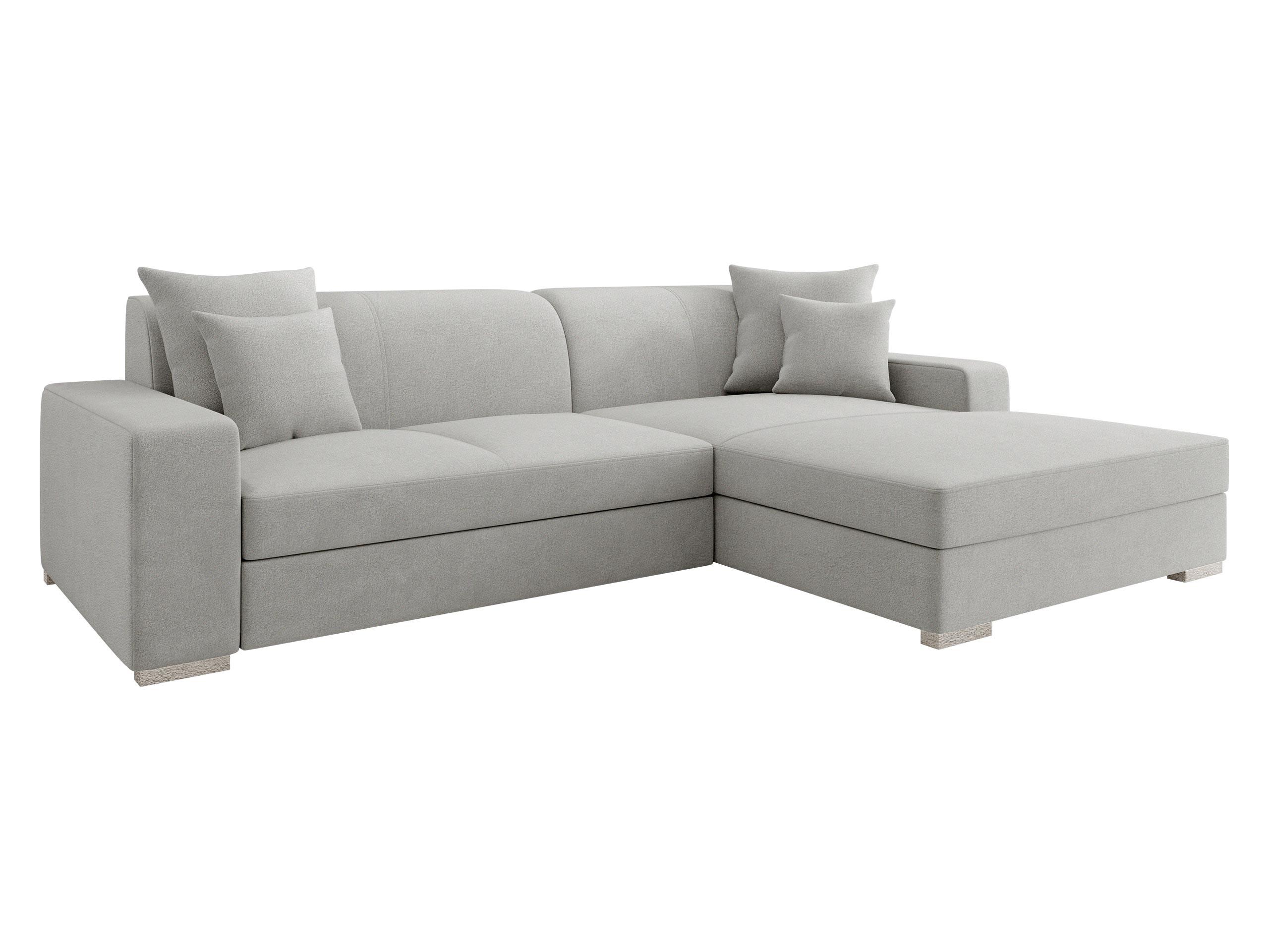 ECKSOFA Mexico, Seite: Rechts - Chromfarben/Hellgrau, Holz/Kunststoff (263/178cm) - MIRJAN24