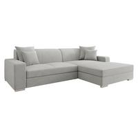 ECKSOFA Mexico, Seite: Rechts - Chromfarben/Hellgrau, Holz/Kunststoff (263/178cm) - MIRJAN24