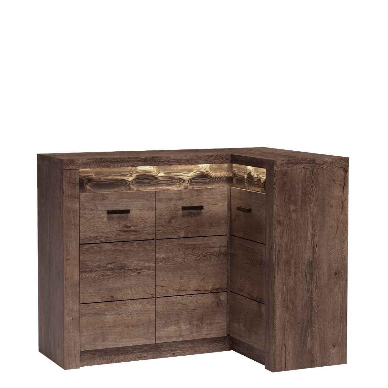 KOMMODE ZERI 131/103,5/42cm mit Schubladen 3 Türen Braun - Dunkelbraun/Braun, Holzwerkstoff (131/103.5/42cm) - MASSENO