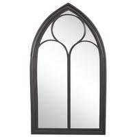 WANDSPIEGEL schwarz Fensteroptik 62/113 cm Trelly - Schwarz, Metall (62/113/5cm) - Beliani
