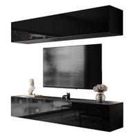 HÄNGENDE WOHNWAND COLGANTE - Schwarz Hochglanz, Holzwerkstoff (200/36/40cm) - Lookway