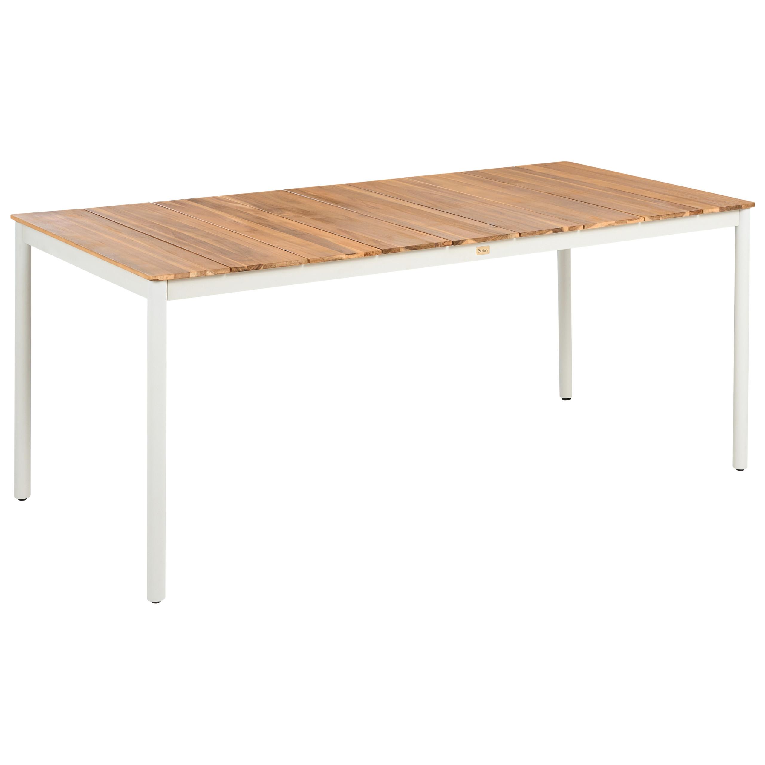 GARTENTISCH für 6 Personen 180/90 cm Akazienholz Braun Giovinazzo - Creme, Holz (180/90/75cm) - Beliani