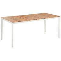 GARTENTISCH für 6 Personen 180/90 cm Akazienholz Braun Giovinazzo - Creme, Holz (180/90/75cm) - Beliani