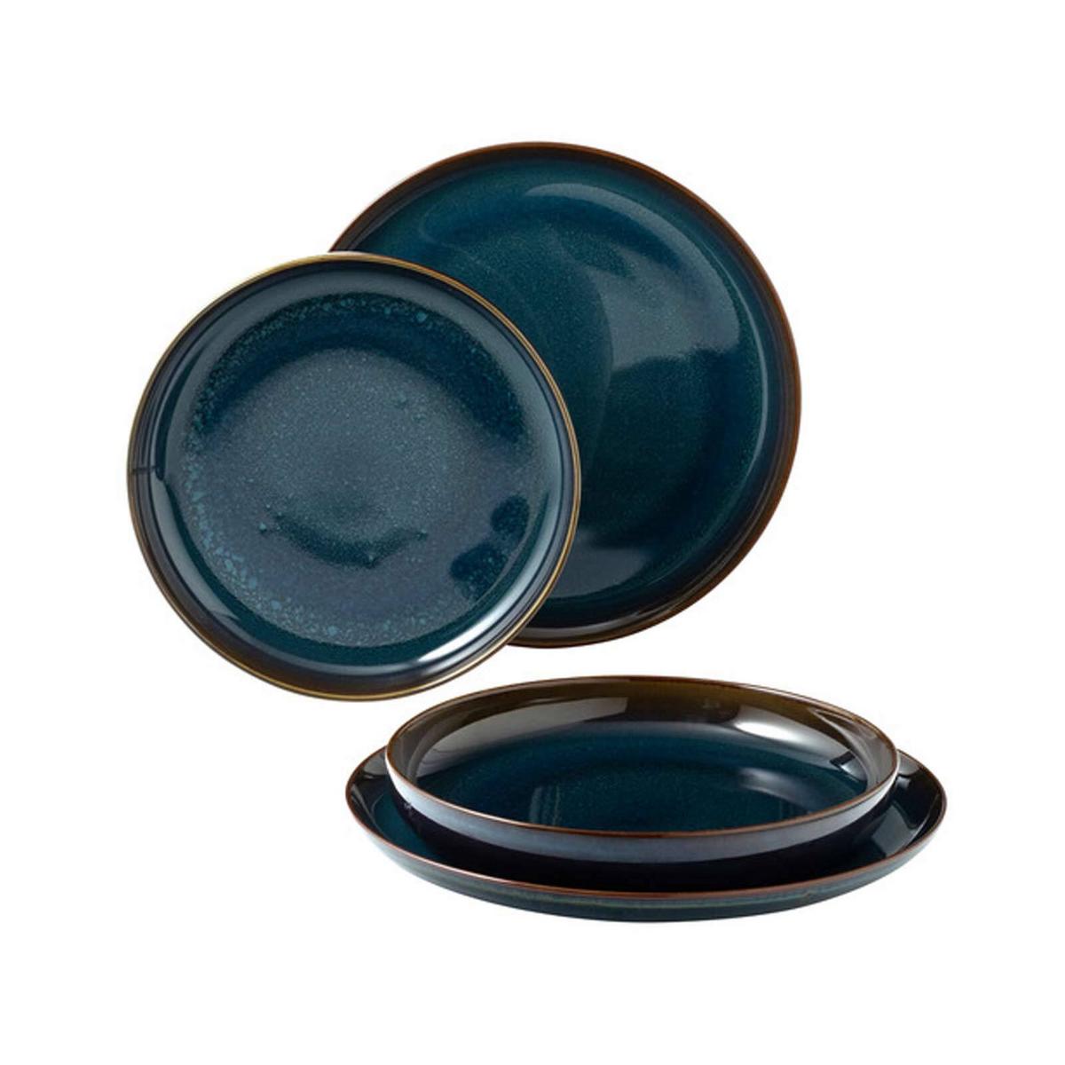 TAFEL-SET Crafted Denim dunkelblau 4-tlg. - Dunkelblau, Keramik (2/2/2cm) - like.Villeroy & Boch