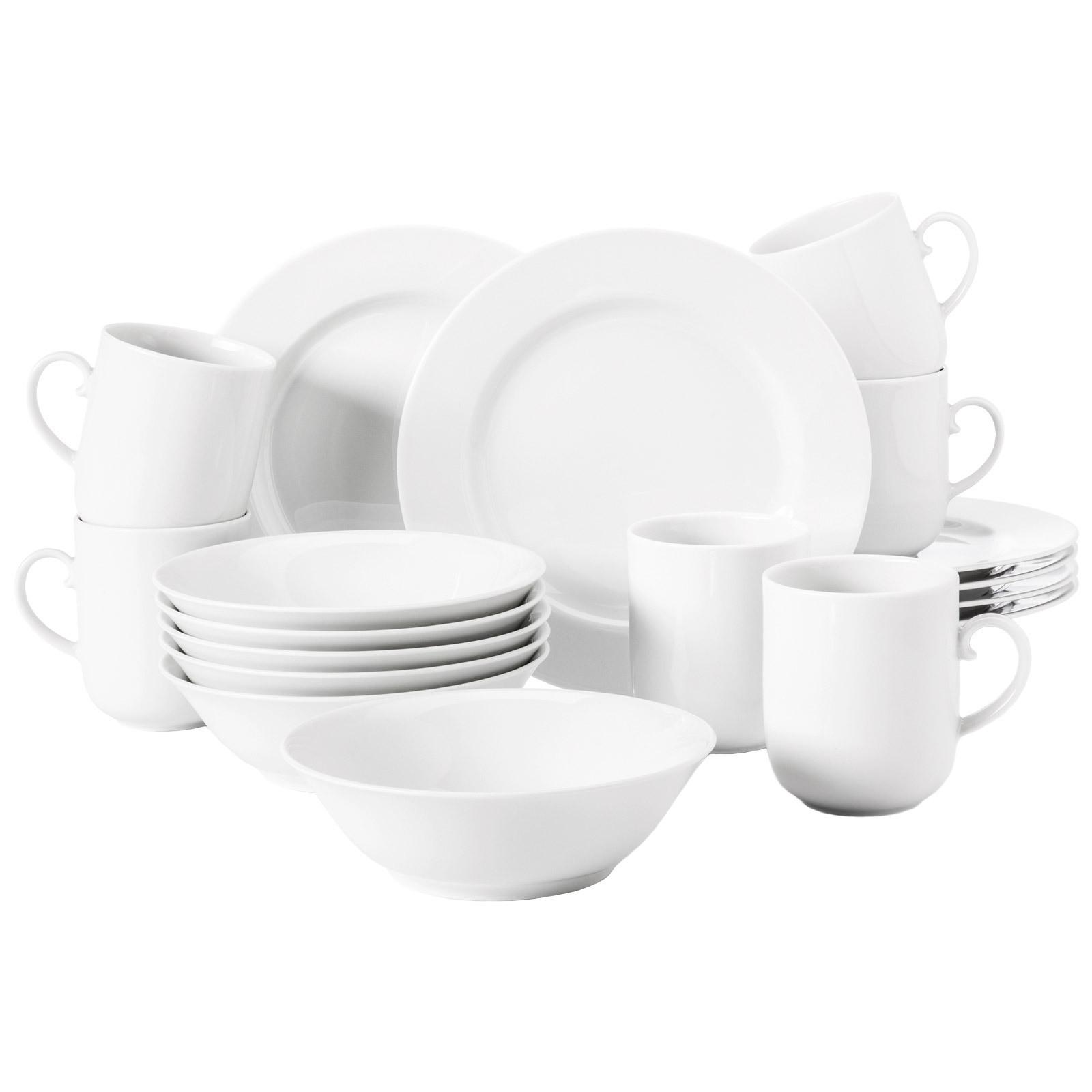 FRÜHSTÜCKS-SET Rondo/Liane weiß 18-tlg. - Weiß, Keramik (2/2/2cm) - Seltmann Weiden