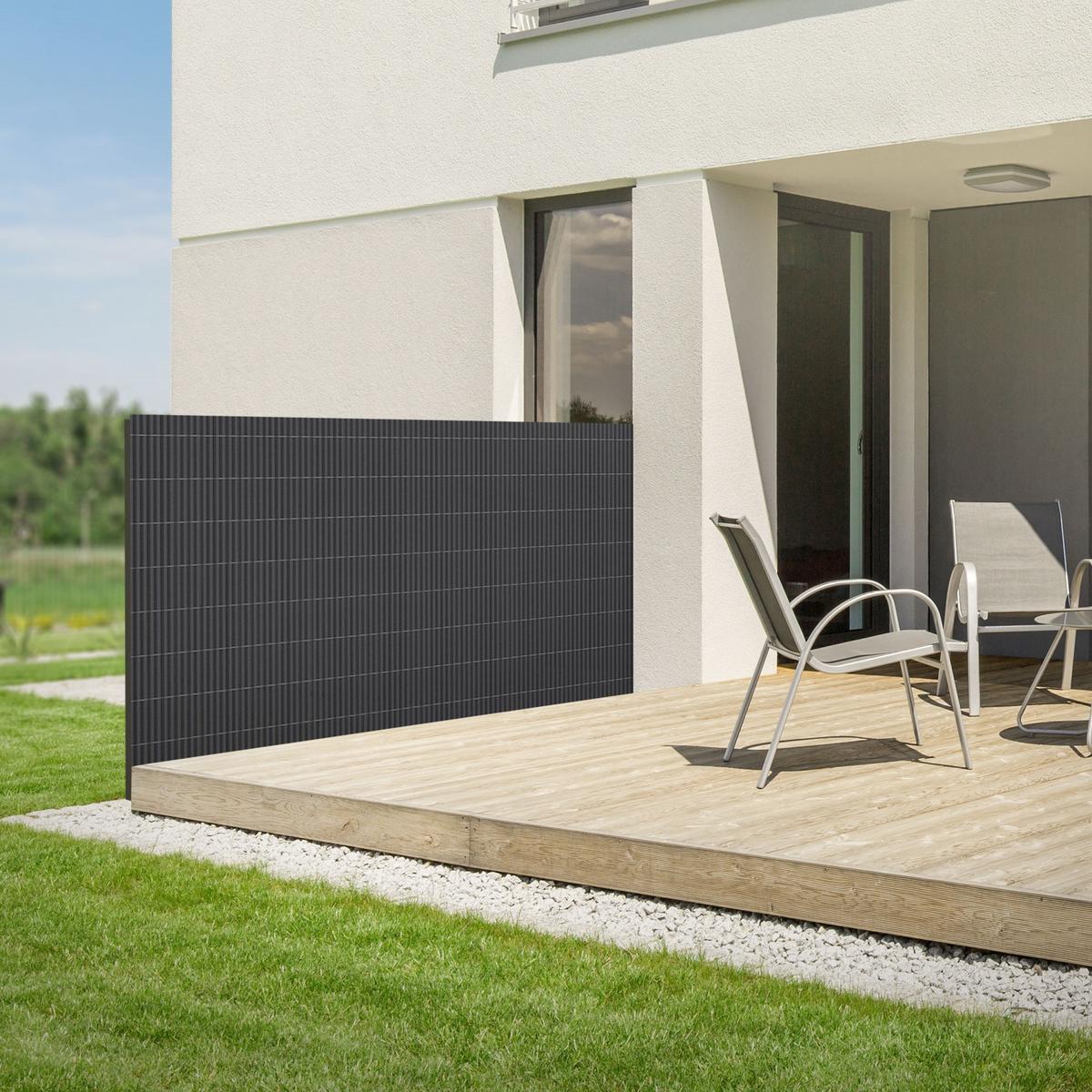 PVC SICHTSCHUTZMATTE 120 x 300 cm Anthrazit - Anthrazit, Kunststoff (300/120cm) - ECD-Germany