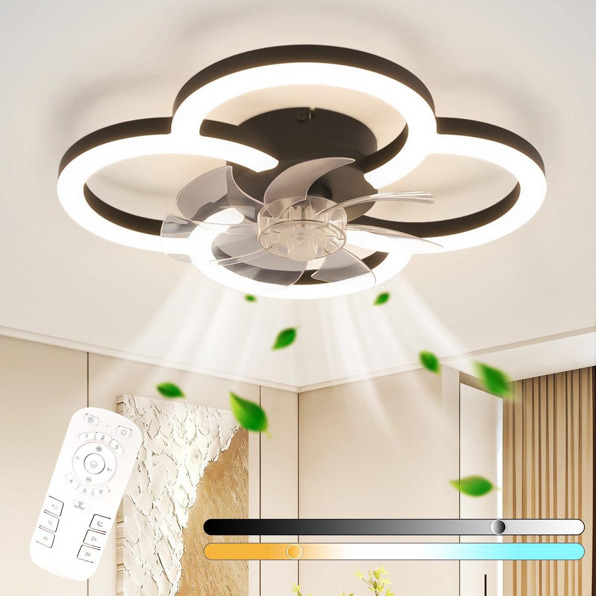 DECKENVENTILATOR BRIGITTE Ⅲ 50/2/14 cm - Schwarz, Kunststoff (50/50/14cm) - Nettlife