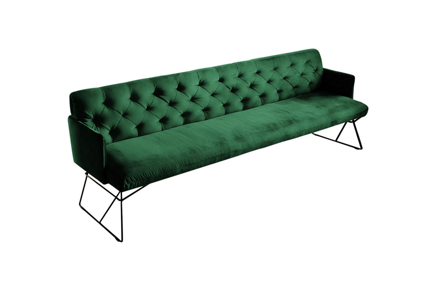 ESSZIMMERBANK CHARME Smaragdgrün Velvet - Smaragdgrün, Textil (246/85/68cm) - KAWOLA