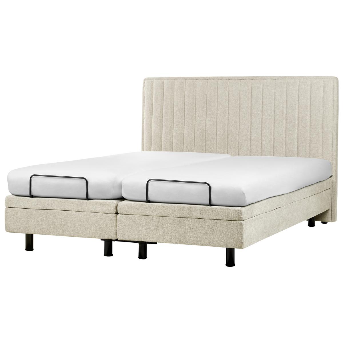 BETT verstellbar 180/200 cm Stoff Beige Castellan - Beige, Textil (180/200cm) - Beliani