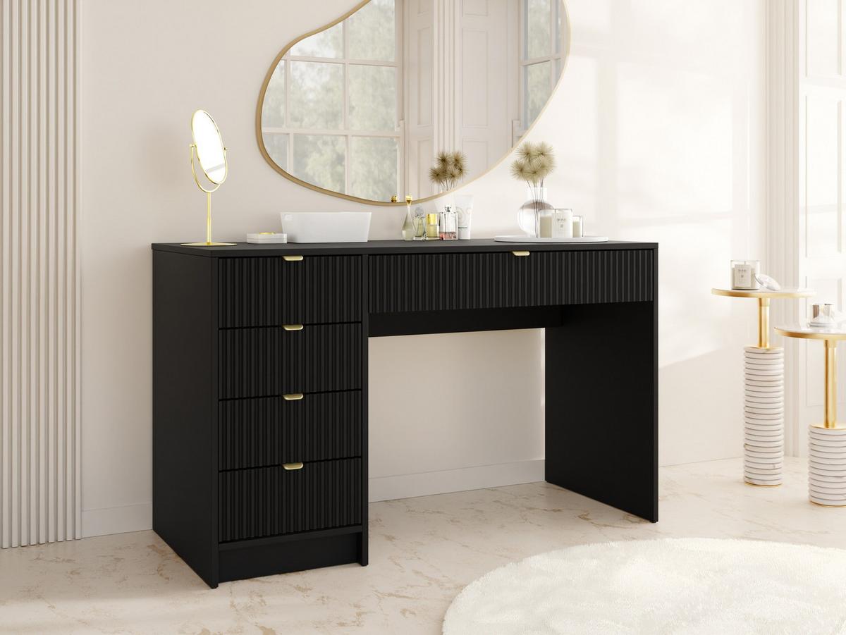 SCHREIBTISCH Tireno - Goldfarben/Schwarz, Holzwerkstoff/Metall (120/55/76cm) - MIRJAN24