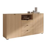 SIDEBOARD Cyliza 2D3SZ - Eichefarben/Graphitfarben, Holzwerkstoff/Kunststoff (150/80/40cm) - MIRJAN24