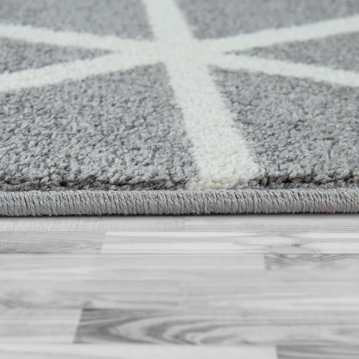 KURZFLORTEPPICH, geometrisch, aus Polypropylen, Grau, 60 x 100 cm - Grau, Textil (100/60cm) - KADIMA DESIGN