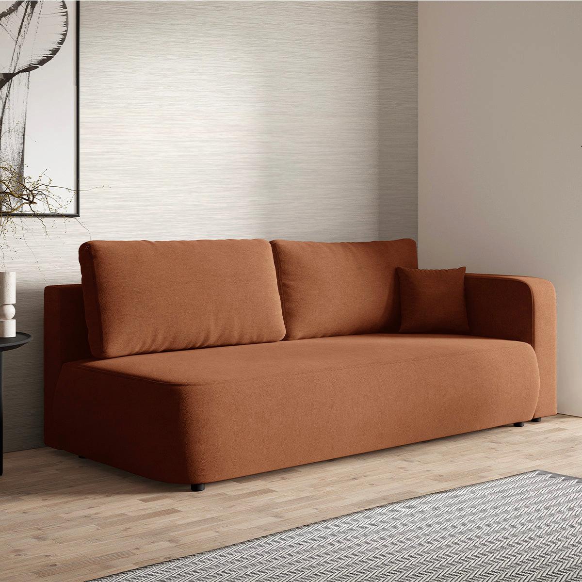 SOFA Antonio 3 Sitzplätze Terracotta - Terracotta, Holz (228/82/106cm) - Petits-meubles