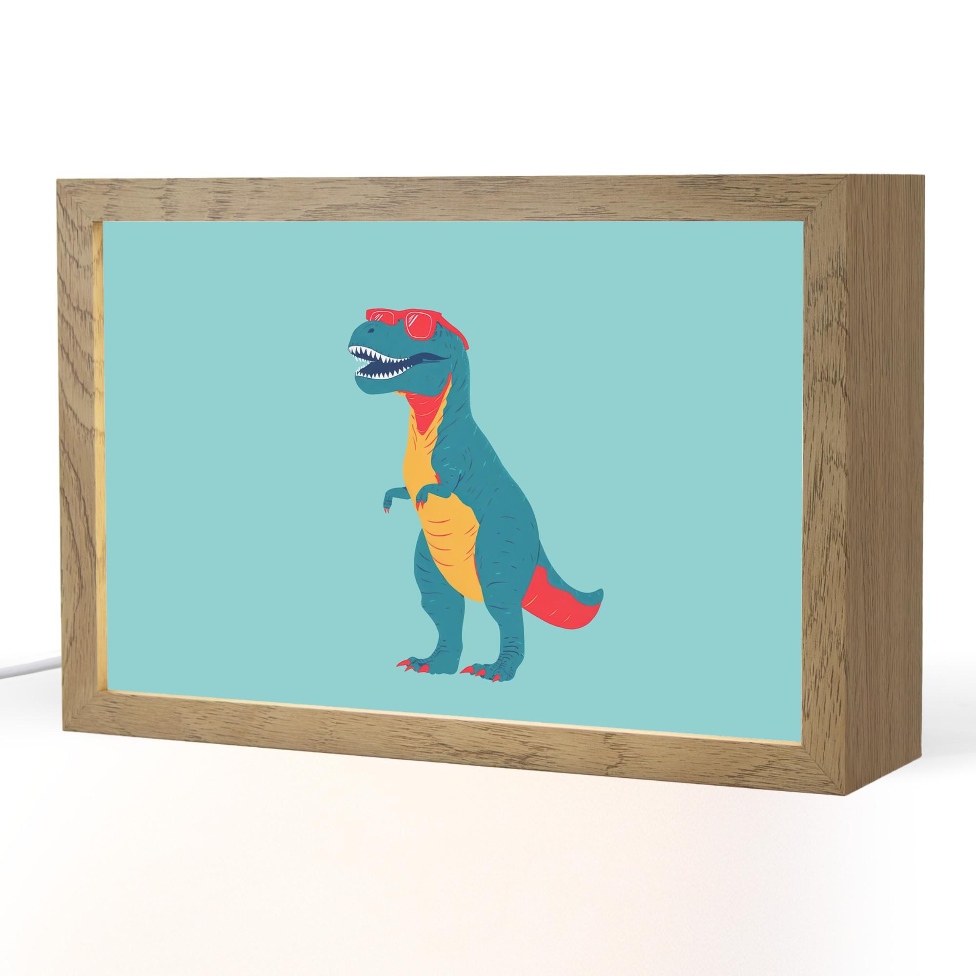 NACHTTISCHLAMPE Dinosaurier - Blau - Sonnenbrille 30x20 cm - Hellblau, Holzwerkstoff (8/30/20cm) - OnlyWow