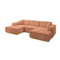 WOHNLANDSCHAFT IREA-U1-v2 - 303x171x83 cm Koralle - Koralle, Holzwerkstoff/Textil (303/83/171cm) - ALTDECOR