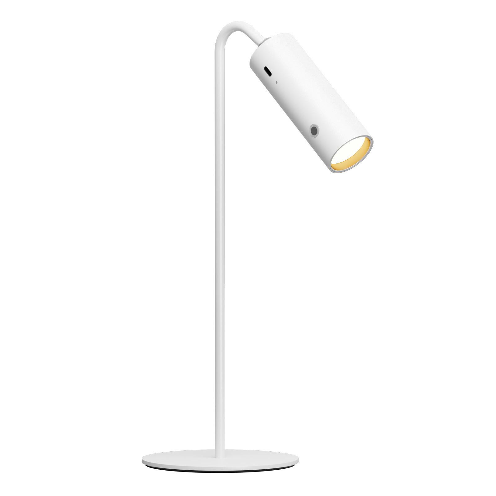 SCHREIBTISCHLAMPE LED Dimmbar Kabellos Weiß 32/12/12 cm - Weiß, Metall (33/12/33cm) - EMKE