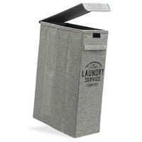 WÄSCHEKORB 50 Liter mit Deckel 20x40x60 cm Grau - Grau, Kunststoff (20/60/40cm) - Dunedesign