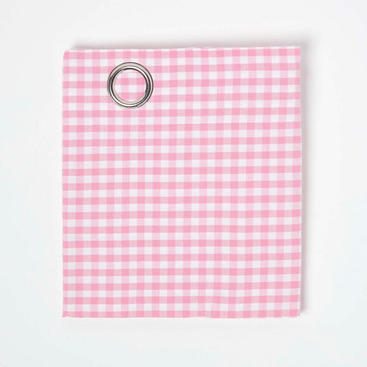 ÖSENVORHANG Vichy-Karo blickdicht 2er-Set, 137/228 cm - Rosa, Textil (137/228cm) - Homescapes