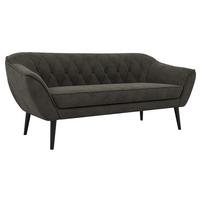 3-SITZER-SOFA PIRS - Dunkelgrau Velvet - Schwarze Beine - Dunkelgrau/Schwarz, Holzwerkstoff/Textil (180/75/74cm) - MKS