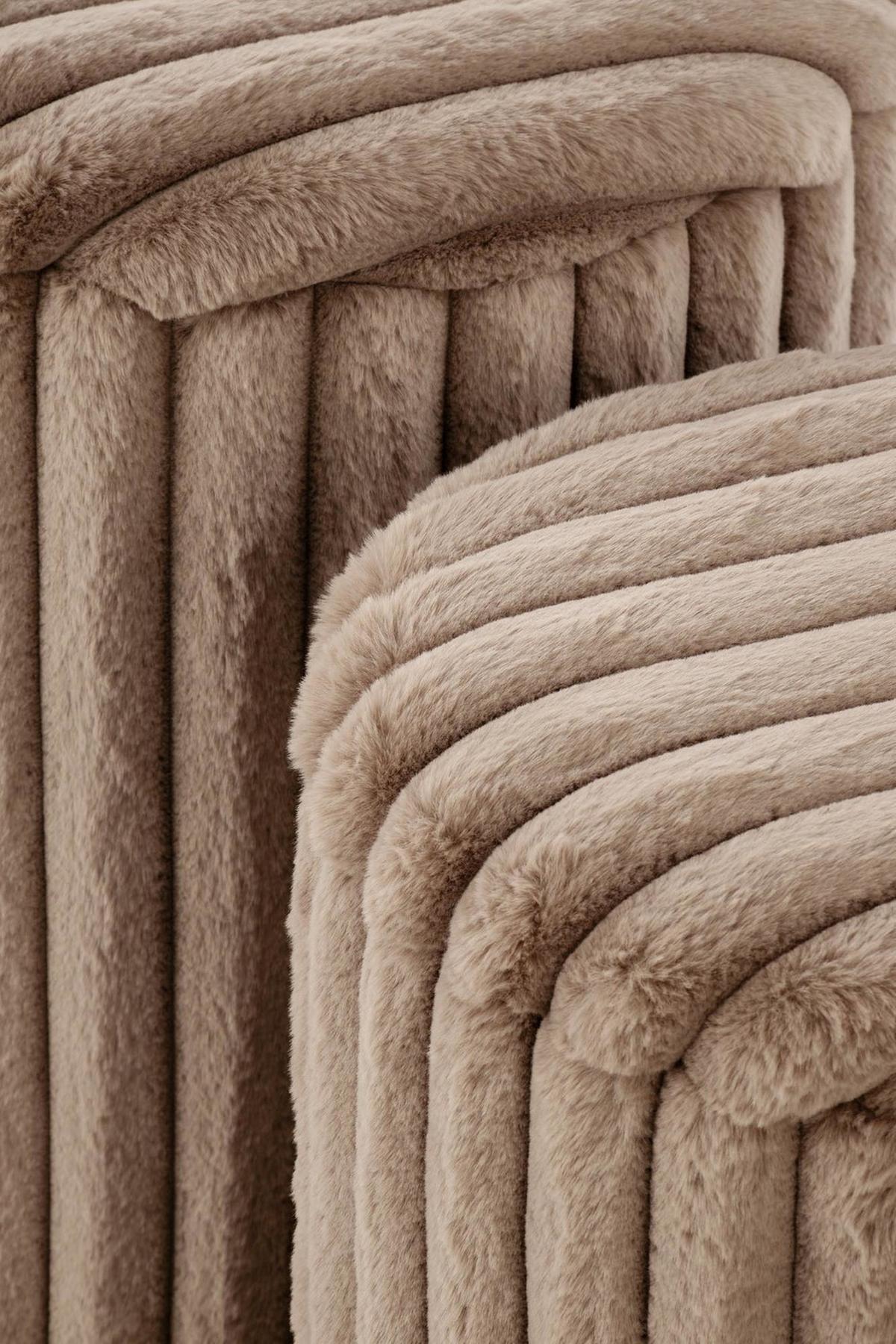 POUF-SET der gepolsterten AUREA Cappuccino - Cappuccino, Textil (40/45/40cm) - Lookway