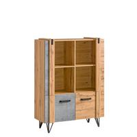 VITRINE BRANDO 137/90,1 cm in Eiche Wotan - Braun, Holzwerkstoff (90.1/137/41.4cm) - MASSENO