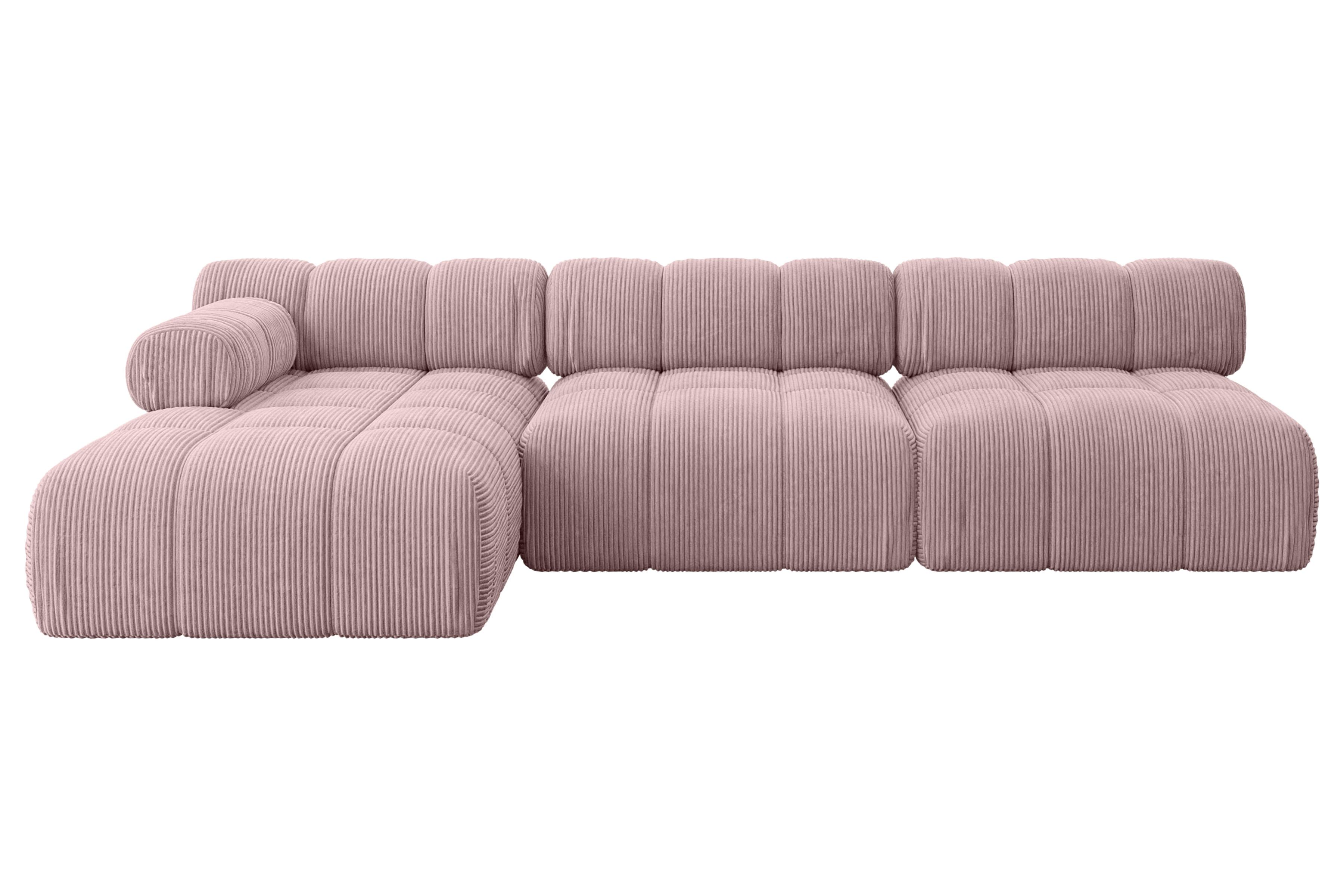 ECKSOFA modulares Sofa Razon-L2 - 285x160x70 cm Rosa Cord - Rosa, Holzwerkstoff/Textil (285/160cm) - ALTDECOR