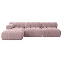 ECKSOFA modulares Sofa Razon-L2 - 285x160x70 cm Rosa Cord - Rosa, Holzwerkstoff/Textil (285/160cm) - ALTDECOR