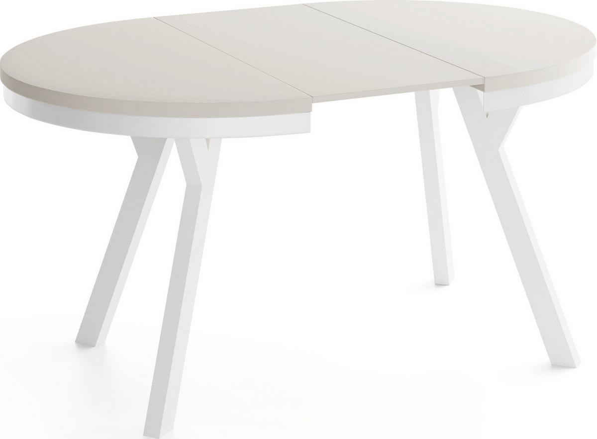 ESSTISCH Vero Neo rund ausziehbar verlängerbar, Kaschmir 80-130/80/77 cm - Kaschmir/Beige, Holz/Holzwerkstoff (80/130/77cm) - WFL GROUP