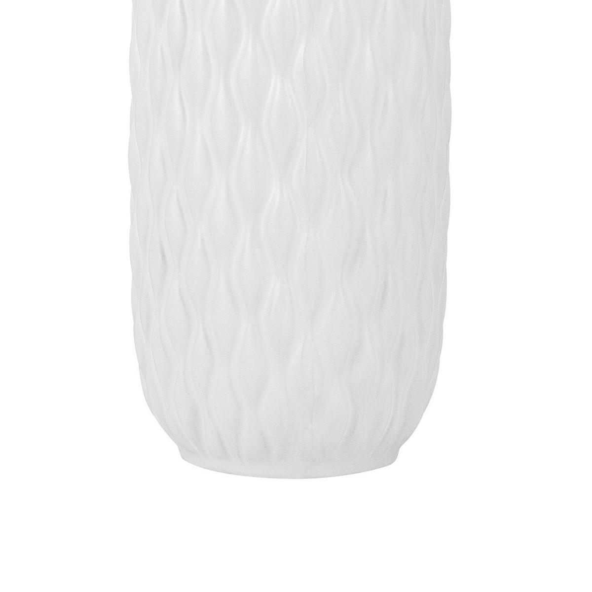 DEKOVASE Steinzeug weiß Emar - Weiß, Stein (31cm) - Beliani